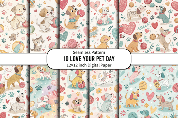Download Pet Lover Seamless Digital Paper Design - Digital paper design Collection